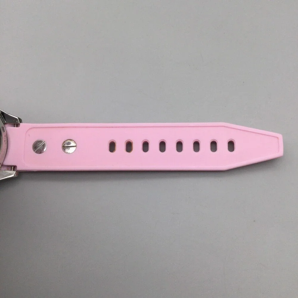 Kyboe! Giant 40 Watch Women 40mm Silver Tone Pink Crystals New Battery